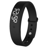 Smart Wristband 24 Hoursbody Temperature Monitor Temperature Measurement Wristband Fitness Bracelet with Vibration Alarm (Black)