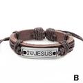 Brown Black Vintage Leather Bracelet Religious Faith Bangle I LOVE Christian For Women Wholesale Jewelry Cuff Gift Man Y7Z9