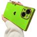 iPhone 13 Case Square Cute Cases Full Camera Protection Reinforced Corners TPU Cushion Shockproof Edge Bumper Cover iPhone 13 Phone Case [6.1 inches] -Fluorescent Green