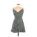 All in Favor Casual Dress - Mini: Green Hearts Dresses - Women's Size Medium