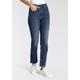 5-Pocket-Jeans LEVI'S "724 BUTTON SHANK" Gr. 28, Länge 30, blau (all zipped up) Damen Jeans 5-Pocket-Jeans mit Reisverschlussdetail am Saum