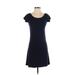 Chelsea & Theodore Casual Dress - A-Line Scoop Neck Short sleeves: Blue Print Dresses - Women's Size X-Small