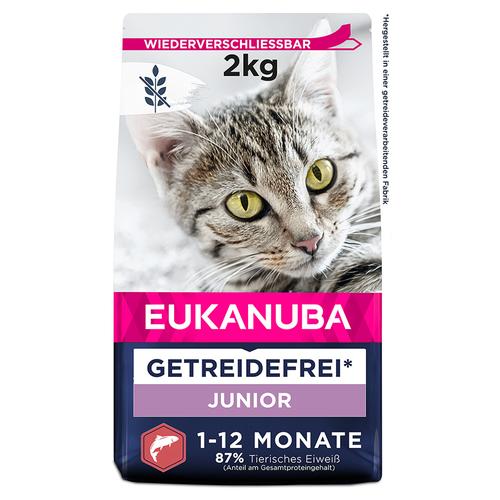 2kg Eukanuba Kitten Grain Free Reich an Lachs Katzenfutter trocken