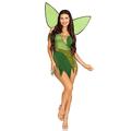 LEG AVENUE 3 PC Forest Fairy, includes patchwork dress with adjustable lace ups and tattered skirt, leaf accents, detachable clear straps, and shimmer fairy wings