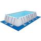 Bestway Power Steel Frame Pool Komplett-Set mit Sandfilteranlage 549 x 274 x 122 cm, leicht grau, eckig