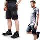 REIS FORECO-TS BJS Arbeitsshorts für Herren, Cargo-Shorts, Sicherheitsshorts, Arbeitsshorts, Garten-Shorts, Stahl-Schwarz-Orange, Größe: S