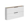 Schuhschrank INOSIGN "SPACE, Schuhkipper, Schuhschrank,Schuhkommode, nur 19 cm Tief", weiß hglanz, eiche artisan, B:160cm H:80cm T:19cm, Spanplatte, Schränke, ideal für schmale Flure, Schuhkipper in Breite 160 cm, Made in Italy