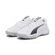 Handballschuh PUMA "Accelerate Handballschuhe Jugendliche" Gr. 38, schwarz-weiß (white black concrete gray) Kinder Schuhe