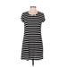 Olivia Rae Casual Dress - Shift Scoop Neck Short sleeves: Black Print Dresses - Women's Size Large