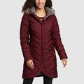 Eddie Bauer Women's Winter Coat Elysa Down Parka Jacket - Dark Red - Size S