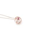 Charm Dainty Necklace Pink Sapphire Pendant-Simple Minimalist Necklace-September Birthstone Necklace-Delicate Circle Necklace-Rose Gold