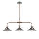 Dar Lighting Liden 3 Light Bar Ceiling Pendant Light In Grey And Copper Finish