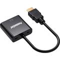 PremiumCord HDMI-zu-VGA-Konverter mit 3,5-mm-Stereo-Klinken-Audio mit Audiokabel, HDMI 1.3, HDCP 1.2, Unterstützt Full HD 1080p, Vergoldete Anschlüsse