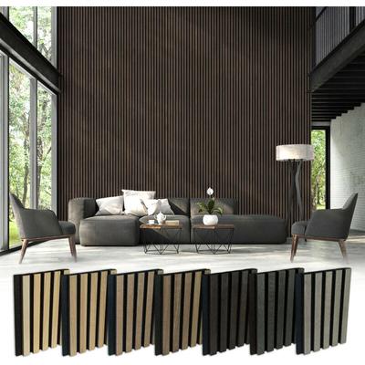 Hexim - Akustikpaneele 1,48 m² Lamellenwand Paneele mdf Wandverkleidung Holz: Grey Oak, 1 Paneel Image