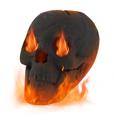 Costway Halloween Fire Pit Skull Halloween Decoration-Black