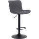 Tabouret de bar ajustable pivotant tissu Noir