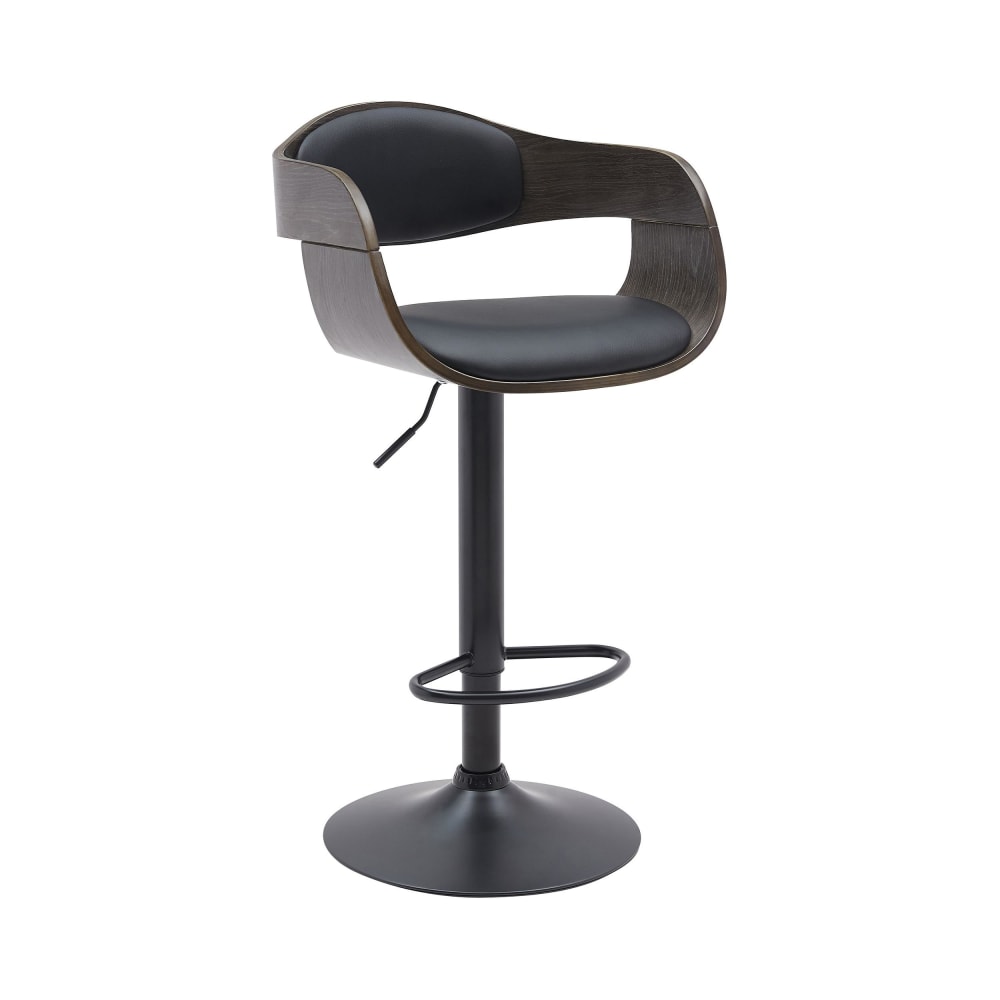 Tabouret de bar ajustable pivotant pvc et synthetique Noir / Gris
