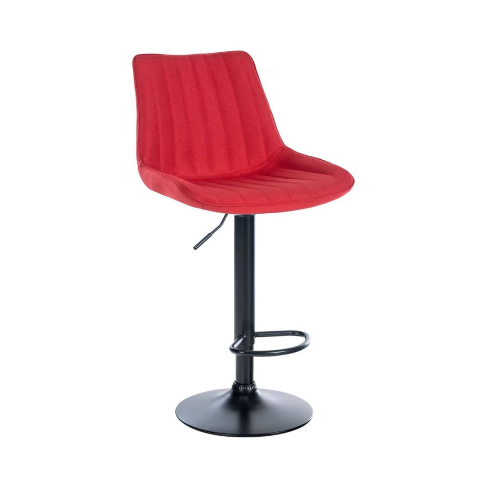Tabouret de bar en tissu ajustable pivotant tissu Rouge