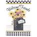 Dicksons Inc Welcome Friends 2-Sided Polyester 18 x 13 in. Garden Flag in Black/White/Yellow | 18 H x 13 W in | Wayfair M080235