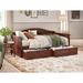 AFI Furnishings Nantucket Cottage Slatted Solid Wood Twin Daybed w/ Storage Drawers Wood in Brown | 34.63 H x 78.75 W x 40 D in | Wayfair AG113224