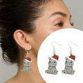 Sehao Earrings Personalized Hippo Christmas Wooden Earrings Fun Wooden Earrings jwerly Red Gift on Clearance