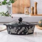 NIERBO 78 Oz Casserole Dish w/ Lid Baking Dish Lasagna Pan Baking Dishes in Black | Wayfair BD35B