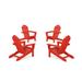 Trex Outdoor 4-Piece Monterey Bay Adirondack Chair Conversation Set Plastic/Resin in Red | 36.83 H x 28.75 W x 35.77 D in | Wayfair TXS1998-1-SR