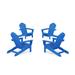 Trex Outdoor 4-Piece Monterey Bay Oversized Adirondack Chair Conversation Set Wood in Blue | 36.83 H x 28.75 W x 35.77 D in | Wayfair TXS2007-1-PB