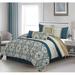 World Menagerie Catha Comforter Set Polyester/Polyfill/Microfiber in White/Blue | Queen Comforter + 6 Additional Pieces | Wayfair