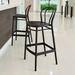 AllModern Farrah 41.7" Solid Back Outdoor Bar Stool Plastic in Black | 41.7 H x 17.7 W x 20.5 D in | Wayfair 695692FCF87746DF9CB2515ABF99F92D