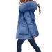 Winter Coats For Women Plus Size Daily Winter Coat Lapel Collar Long Sleeve Jacket Vintage Thicken Coat Jacket Warm Hooded Thick Padded Outerwear