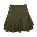 iOPQO Summer Dress Dress Pants Women Skirts for Women Ladys Elastic High Waist Safety Pants Skirt Solid Casual Double-Layer Base Skirt Skirt Army Green M