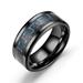 Sehao Rings New Three-color Carbon Fiber Couple Ring Titanium Steel Ring wedding jewelry Blue7 Gift on Clearance