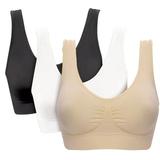 LUXIF 3 Pack Womens Sports Bras Light Breathable Comfort Workout Bras for Yoga Fitness