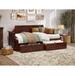 Lark Manor™ Antavious Coastal Cottage Solid Wood Twin Daybed w/ Storage Drawers Wood in Brown | 34.63 H x 79.5 W x 39 D in | Wayfair
