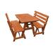 Gracie Oaks Uko Rectangular 4 - Person 44" L Outdoor Restaurant Picnic Table Wood in Red/Gray | 44 W x 27 D in | Wayfair