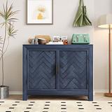 Gracie Oaks Tyona Modern Accent Cabinet Console Table Wood in Blue | 31.9 H x 40 W x 15 D in | Wayfair 855ADF7669BA4543B461972322D5C632