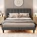 Latitude Run® Sharalynn Queen Platform Bed Upholstered/Metal in Gray | 43.31 H x 60.24 W x 79.92 D in | Wayfair EB9EFFF56DE349FFBB3714EA79B1CCC3