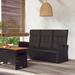 Red Barrel Studio® Rattan Garden Bench All - Weather Wicker/Wicker/Rattan in Black | 37.4 H x 37.4 W in | Outdoor Furniture | Wayfair