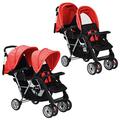 Home Sets with Tandem Stroller Steel Red and Black