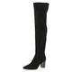 CAPRICE Damen Overknee Stiefel Memotion mit Absatz Spitz Weite G, Schwarz (Black Stretch), 42