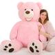 MorisMos 130cm Pink Giant Teddy Bear for Girls, XXL Kawaii Large Plush Bear Stuffed Animal Soft Cuddly Toy Big, Cute Birthday Gifts for Kids Girlfriend Mother's Day Baby Shower Party Decorations