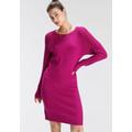 Strickkleid TAMARIS, Damen, Gr. 36, N-Gr, lila (beere melange), Strick, Obermaterial: 50% Viskose, 28% Polyester, 22% Polyamid, feminin, figurbetont ca. Mitte Oberschenkel, Rundhals, Langarm Raglanärmel Strickbündchen, Kleider, bis Mitte des...