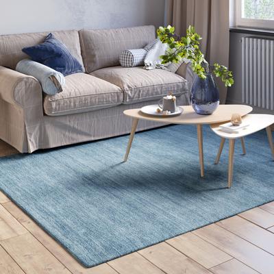 Wollteppich "Isra", blau, B:290cm H:1,5mm L:200cm, Wolle, MYFLAIR MÖBEL & ACCESSOIRES, Teppiche, Kurzflor, Handweb Teppich, meliert, reine Wolle, handgewebt Image