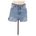 Forever 21 Denim Mini Skirt Mini: Blue Print Bottoms - Women's Size 30