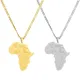 Collier avec symboles africains en acier inoxydable pendentif avec la carte de l'afrique cadeau