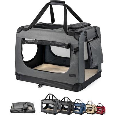 Hundetransportbox Hundetasche Hundebox faltbare Kleintiertasche, (xxl) 90x61x65 cm grau - Lionto Image