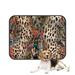 PKQWTM Animal print leopard Pet Dog Cat Bed Pee Pads Mat Cushion Potty Dogs Blankets Crate Bed Kennel 36x48 inch