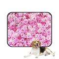 ECZJNT Pink Rose Flower Pet Dog Cat Bed Pee Pads Mat Cushion Potty Dogsblankets Crate Bed Kennel 36x48 inch