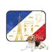 ABPHQTO Colorful France Flag With Some Yellow Silhouettes Pet Dog Cat Bed Pee Pads Mat Cushion Potty Dogs Blankets Crate Bed Kennel 14x18 inch